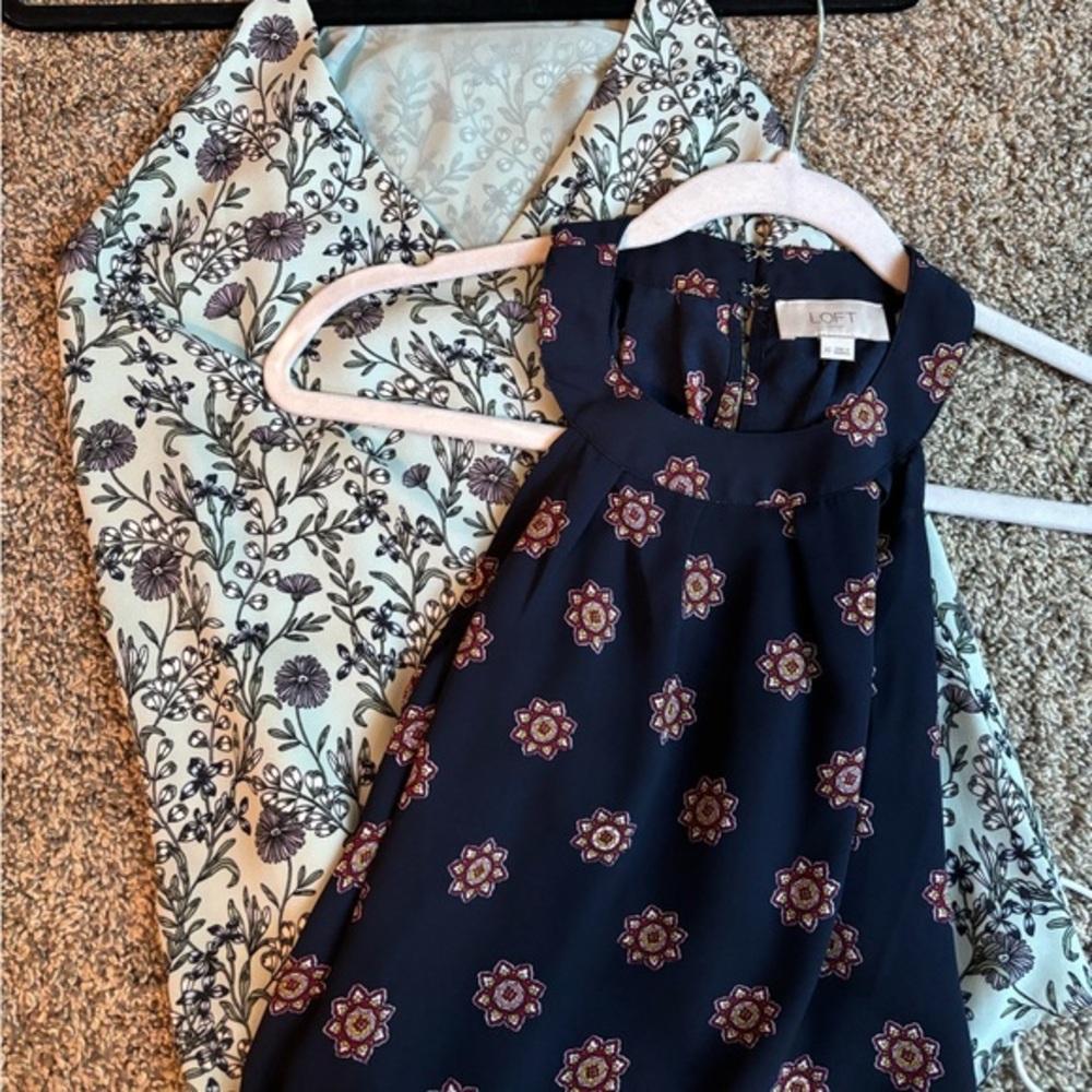 Two (2) Floral Loft Sleeveless Chiffon Blouses